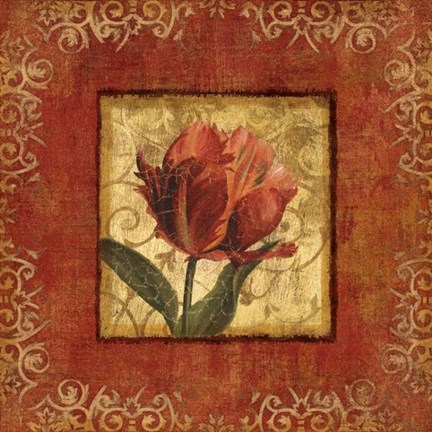 Framed Blooming Red I Print