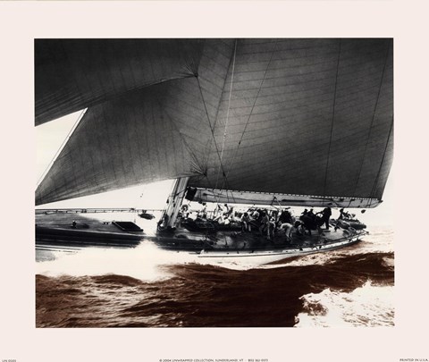 Framed Mariner&#39;s Museum - Rainbow&#39;s Run 1934 Vintage Maritime Print