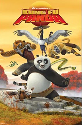 Framed Kung Fu Panda - Kick Print