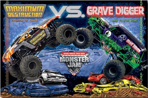 Framed Monster Jam - Grave Digger - Maximum Destruction Print