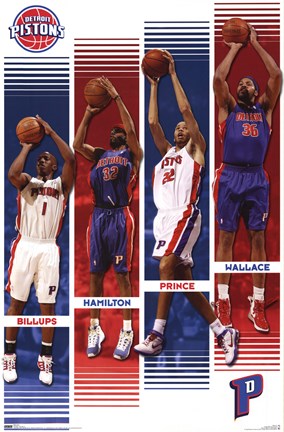 Framed Detroit Pistons - Collage 07 Print