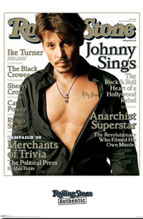 Framed Rolling Stone - Johnny Depp - Chest Print
