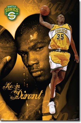 Framed Super Sonics - Kevin Durant Print