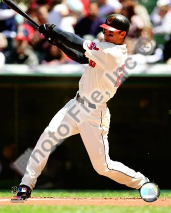 Framed Grady Sizemore 2008 Batting Action Print