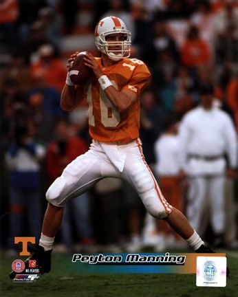 Framed Peyton Manning University of Tennessee Volunteers Action Print