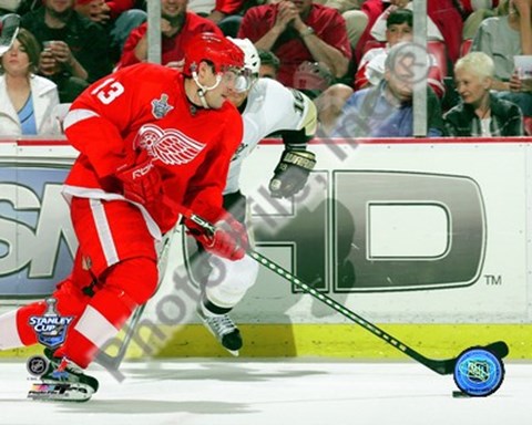 Framed Pavel Datsyuk Game 1 of the 2008 NHL Stanley Cup Finals Action; #3 Print
