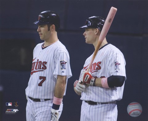 Framed Joe Mauer &amp; Justin Morneau 2008 Group Shot Print