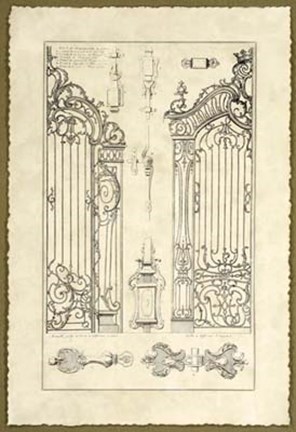 Framed Vintage Ornamental Gate III Print