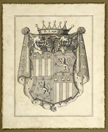 Framed Antique Heraldry I Print