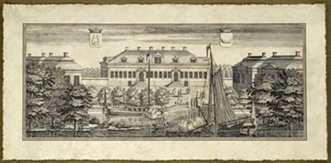 Framed European Harbor I Print