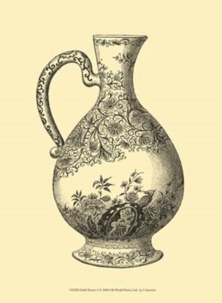 Framed Delft Pottery I Print