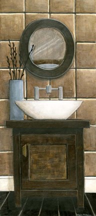 Framed Modern Bath Panel III Print