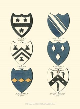 Framed Coat of Arms I Print