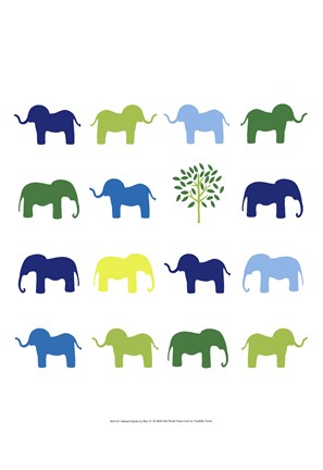 Framed Animal Sudoku in Blue IV Print