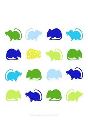 Framed Animal Sudoku in Blue V Print