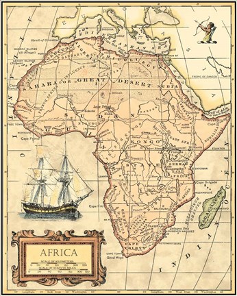 Framed Africa Map Print