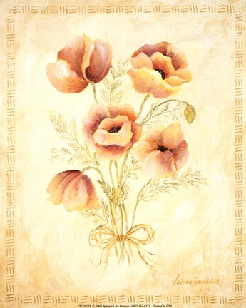 Framed Textured Bouquet III Print