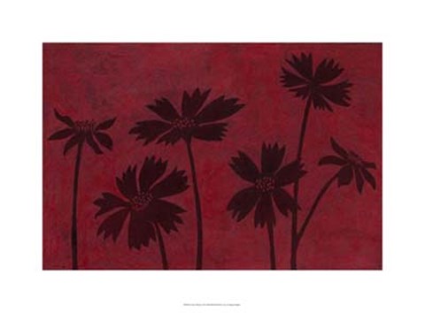 Framed Scarlet Silhouettes II Print