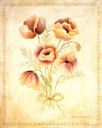 Framed Textured Bouquet III Print