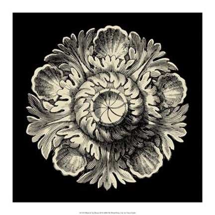 Framed Black and Tan Rosette III Print