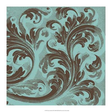 Framed Azure Acanthus III Print