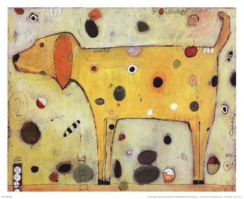Framed Yellow Dog Print