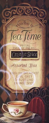 Framed Tea Time Menu Print