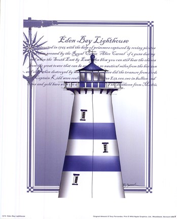Framed Eden Bay Lighthouse Print
