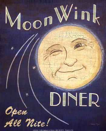 Framed Moon Wink Diner Print