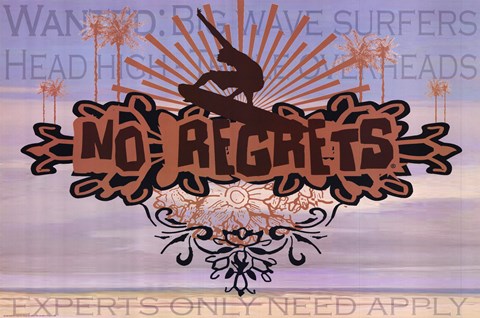 Framed NO REGRETS: BIG WAVE SURFER Print