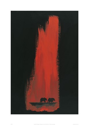 Framed Elephants Print