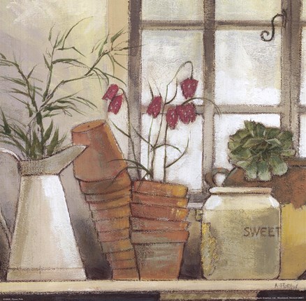 Framed Flower Pots Print