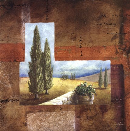 Framed Tuscan Collage I Print