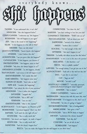 Framed Shit Happens Print