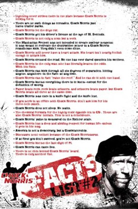 Framed Chuck Norris - Facts List#2 Print