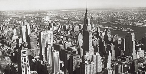 Framed View of Midtown  Manhattan, NYC 1933 Print