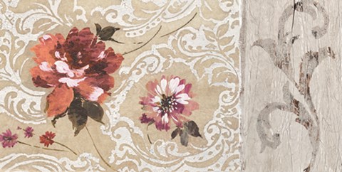 Framed Fleurs Neoclassique II Print