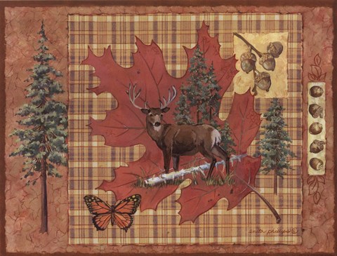 Framed Deer Leaf Print
