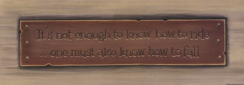 Framed Know How To Ride Print