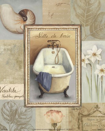 Framed Tranquil Bath II Print