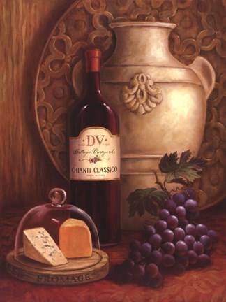 Framed Fresco Vineyard II Print