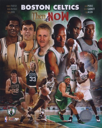 Framed 2008 Boston Celtics Then &amp; Now Composite Print