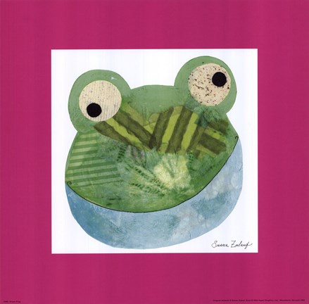 Framed Green Frog Print