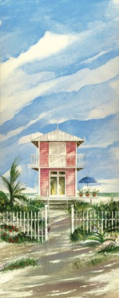 Framed David Nichols - Beach Retreat III Size 8x20 Print