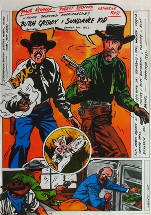 Framed Butch Cassidy and the Sundance Kid Comic Print