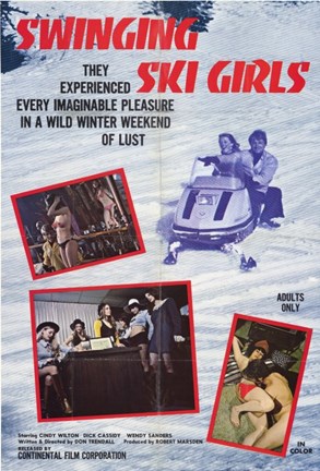 Framed Swinging Ski Girls Print