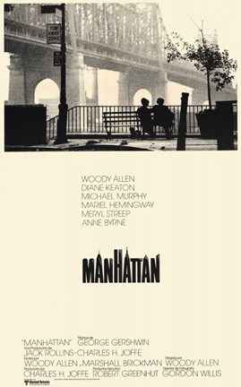 Framed Manhattan - black and white (couple sitting) Print