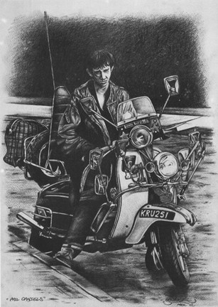 Framed Quadrophenia Phil Daniels Motorcycle Print