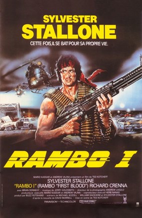 Framed Rambo I: First Blood with Stallone Print