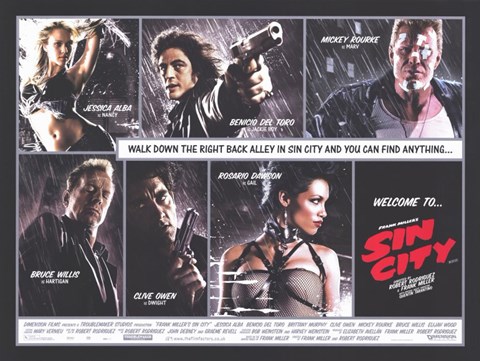 Framed Sin City Comic Strip Print